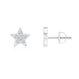 1.6mm HSI2 Diamond Clustre Star Stud Earrings in White Gold