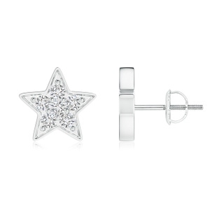 2.2mm HSI2 Diamond Cluster Star Stud Earrings in White Gold