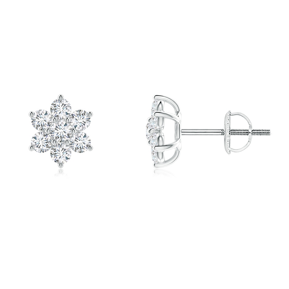 2.2mm GVS2 Diamond Flower-Shaped Stud Earrings in P950 Platinum 
