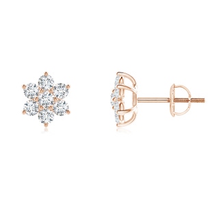 2.2mm GVS2 Diamond Flower-Shaped Stud Earrings in Rose Gold