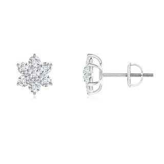 2.2mm GVS2 Diamond Flower-Shaped Stud Earrings in White Gold