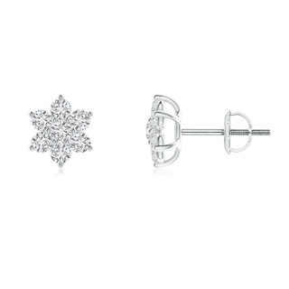 2.2mm HSI2 Diamond Flower-Shaped Stud Earrings in White Gold