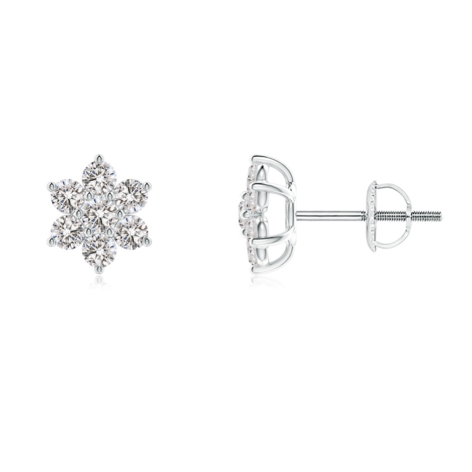 2.2mm IJI1I2 Diamond Flower-Shaped Stud Earrings in P950 Platinum 