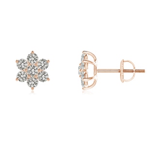 2.2mm KI3 Diamond Flower-Shaped Stud Earrings in 9K Rose Gold