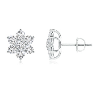 2.8mm HSI2 Diamond Flower-Shaped Stud Earrings in White Gold