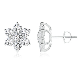 3.25mm HSI2 Diamond Flower-Shaped Stud Earrings in P950 Platinum