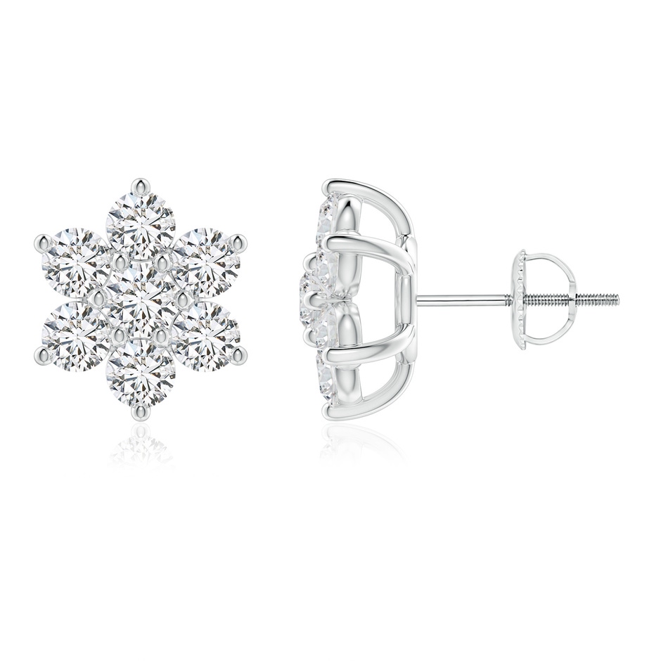 3.25mm HSI2 Diamond Flower-Shaped Stud Earrings in P950 Platinum 