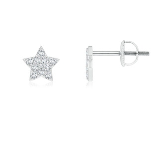 1.3mm GVS2 Diamond Star-Shaped Stud Earrings in White Gold