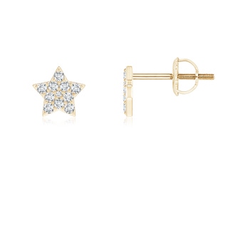 1.3mm GVS2 Diamond Star-Shaped Stud Earrings in Yellow Gold