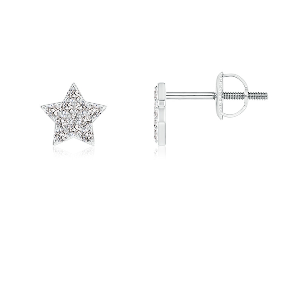 1.3mm IJI1I2 Diamond Star-Shaped Stud Earrings in 9K White Gold 