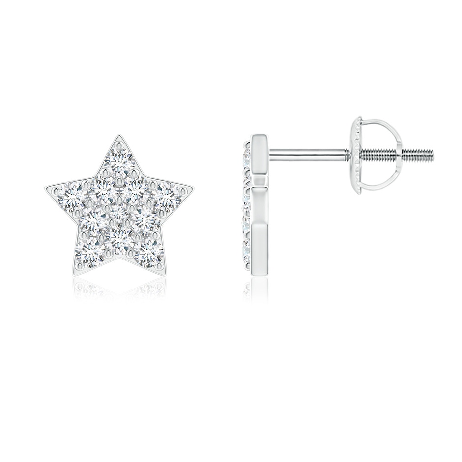 1.8mm GVS2 Diamond Star-Shaped Stud Earrings in White Gold 