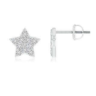 1.8mm HSI2 Diamond Star-Shaped Stud Earrings in White Gold