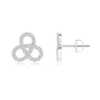 1.3mm HSI2 Diamond Celtic Knot Stud Earrings in White Gold