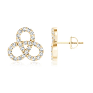 1.6mm GVS2 Diamond Celtic Knot Stud Earrings in Yellow Gold