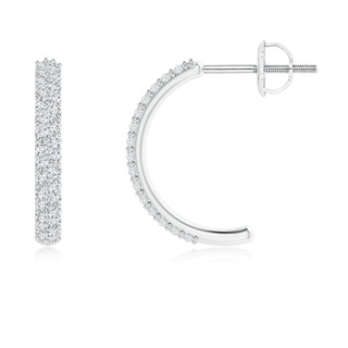 1.1mm GVS2 Prong-Set Diamond Half Hoop Earrings in White Gold