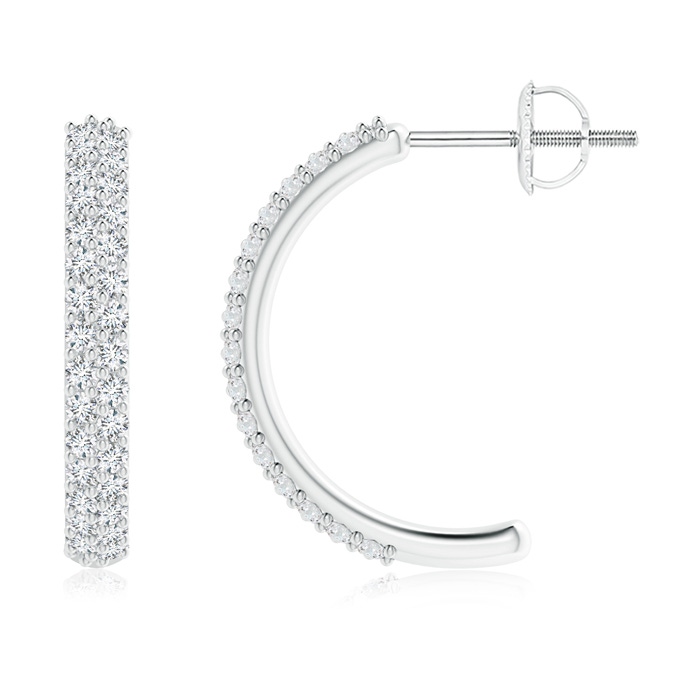 1.3mm GVS2 Prong-Set Diamond Half Hoop Earrings in White Gold