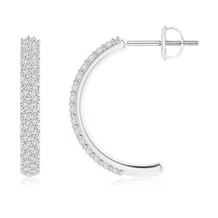 1.3mm HSI2 Prong-Set Diamond Half Hoop Earrings in White Gold