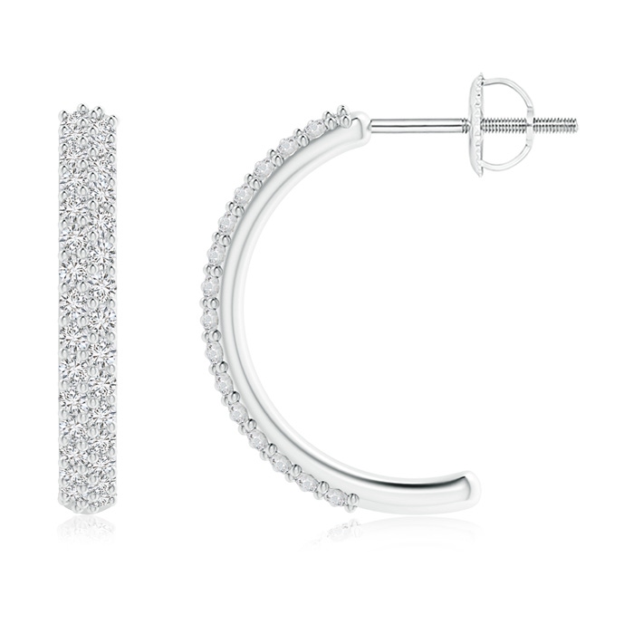 1.3mm HSI2 Prong-Set Diamond Half Hoop Earrings in White Gold 