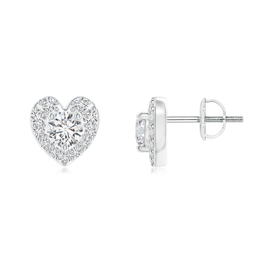 2.9mm HSI2 Diamond Stud Earrings with Heart-Shaped Halo in P950 Platinum 