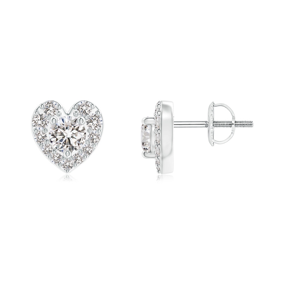 2.9mm IJI1I2 Diamond Stud Earrings with Heart-Shaped Halo in P950 Platinum 