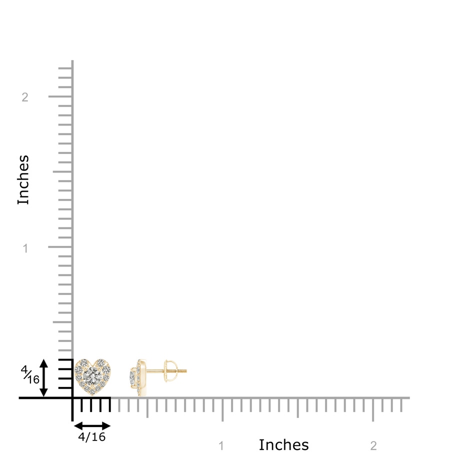 2.9mm KI3 Diamond Stud Earrings with Heart-Shaped Halo in Yellow Gold product image
