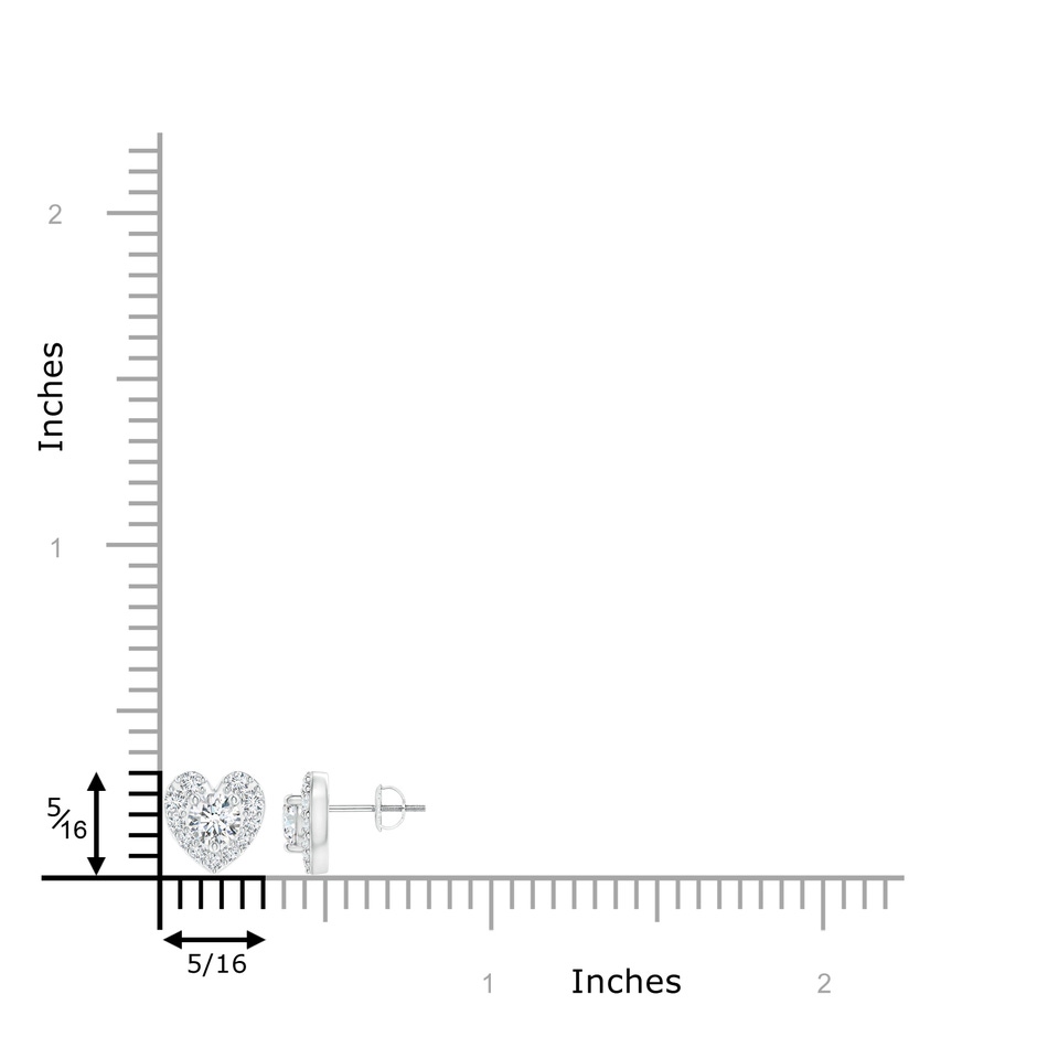 3.8mm GVS2 Diamond Stud Earrings with Heart-Shaped Halo in P950 Platinum product image