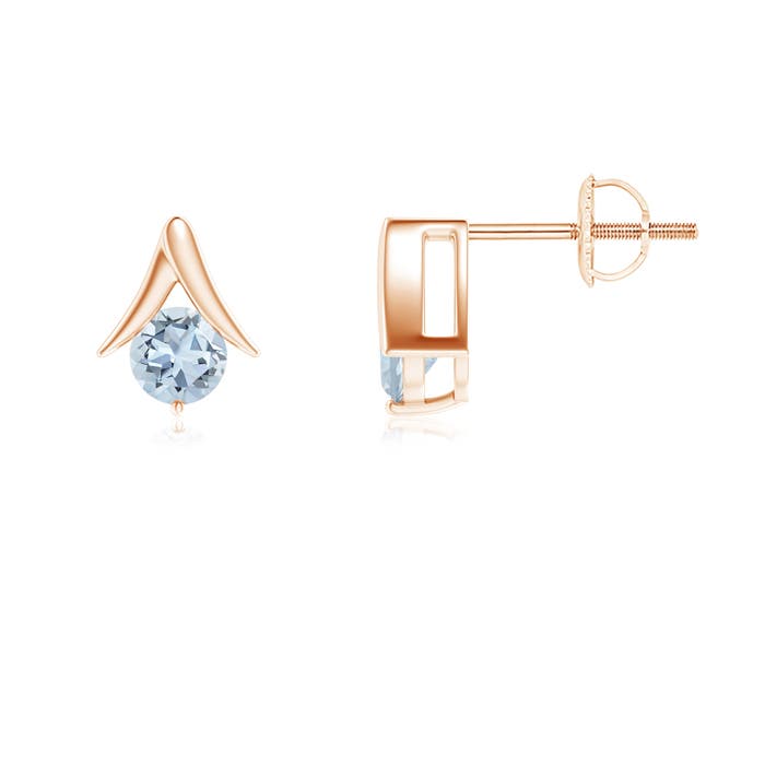 A - Aquamarine / 0.8 CT / 14 KT Rose Gold