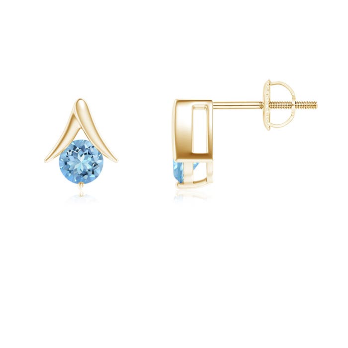 AAAA - Aquamarine / 0.8 CT / 14 KT Yellow Gold