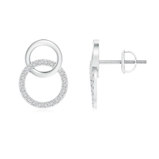 1.1mm HSI2 Diamond Twin Open Circle Stud Earrings in White Gold