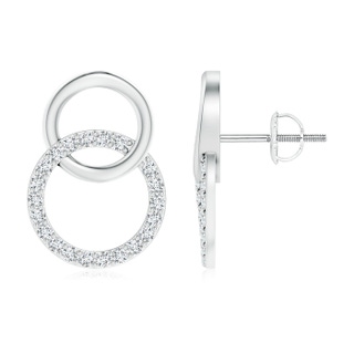 1.4mm GVS2 Diamond Twin Open Circle Stud Earrings in P950 Platinum