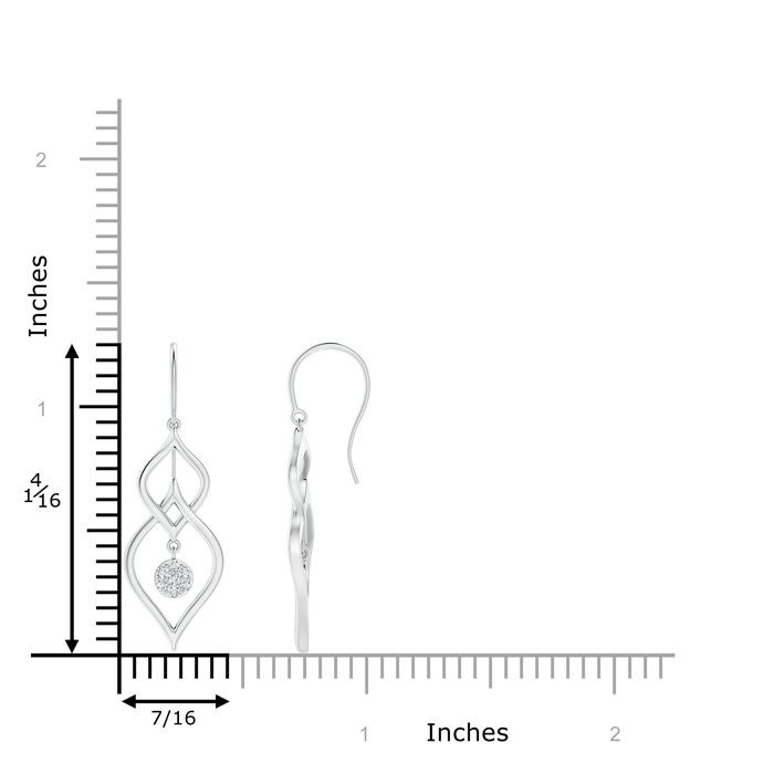 1.4mm GVS2 Diamond Clustre Earrings with Intertwined Leaf Frame in White Gold Product Image