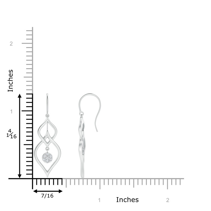 1.4mm GVS2 Diamond Clustre Earrings with Intertwined Leaf Frame in White Gold product image