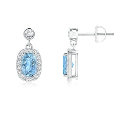 Fashion Platinum Aquamarine Earrings
