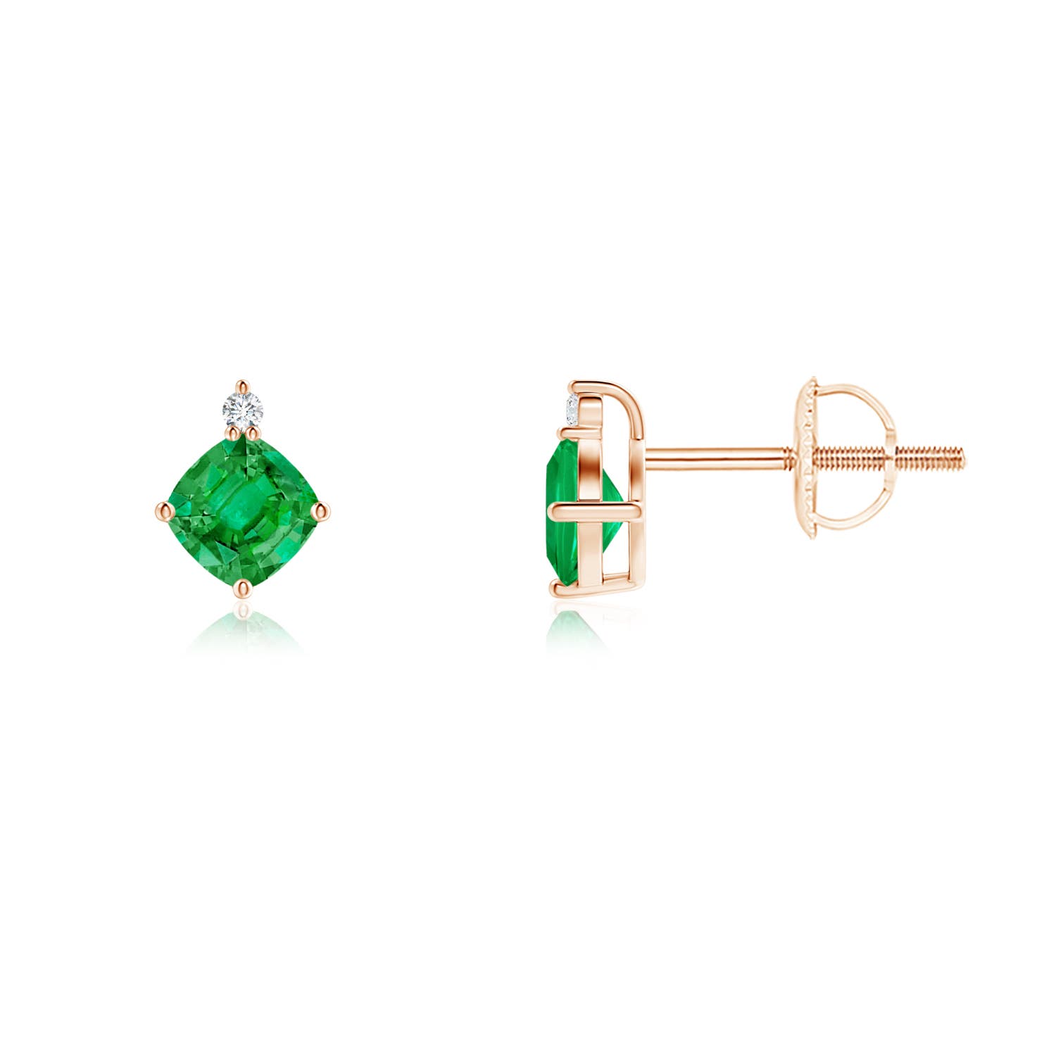 AAA - Emerald / 0.52 CT / 14 KT Rose Gold