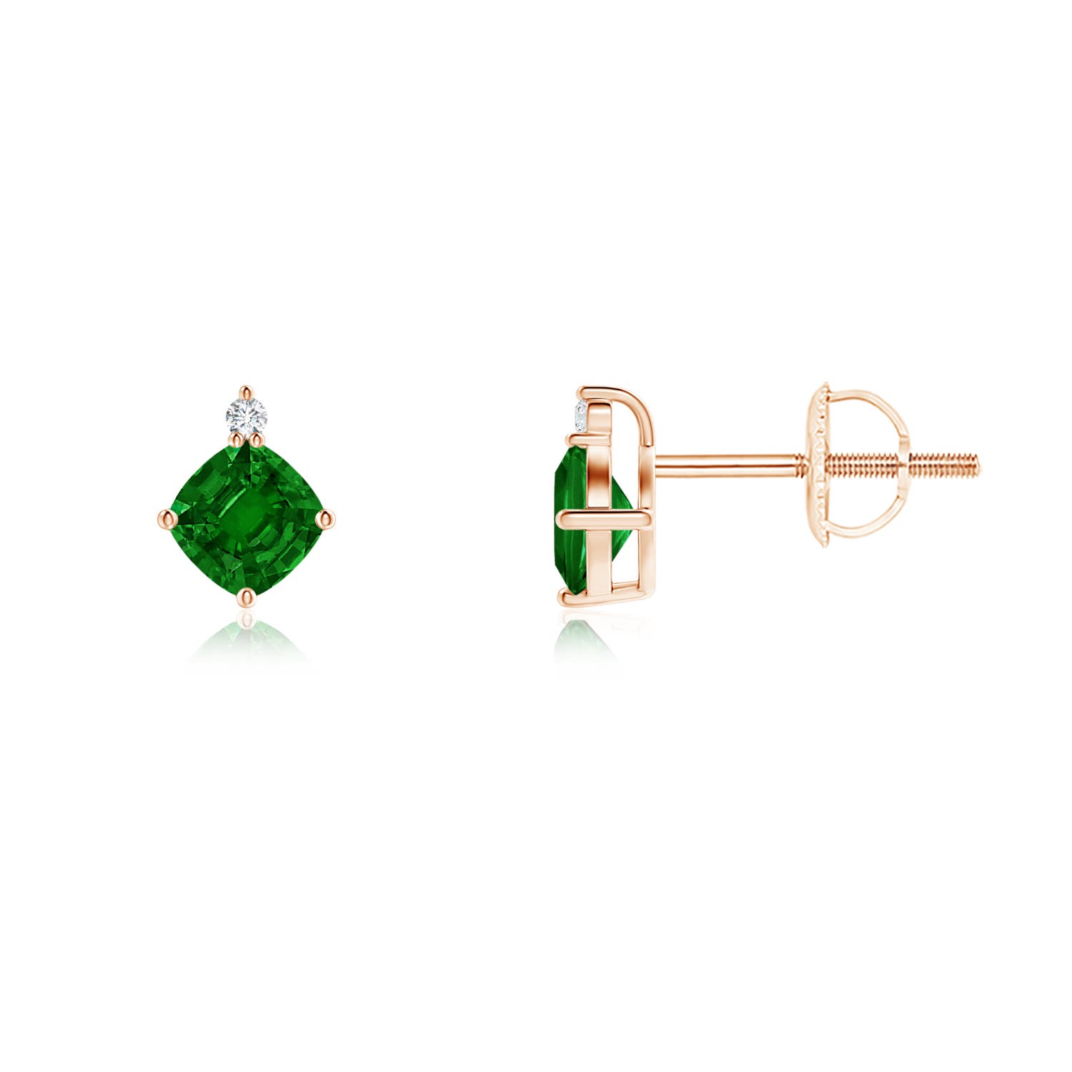 AAAA - Emerald / 0.52 CT / 14 KT Rose Gold