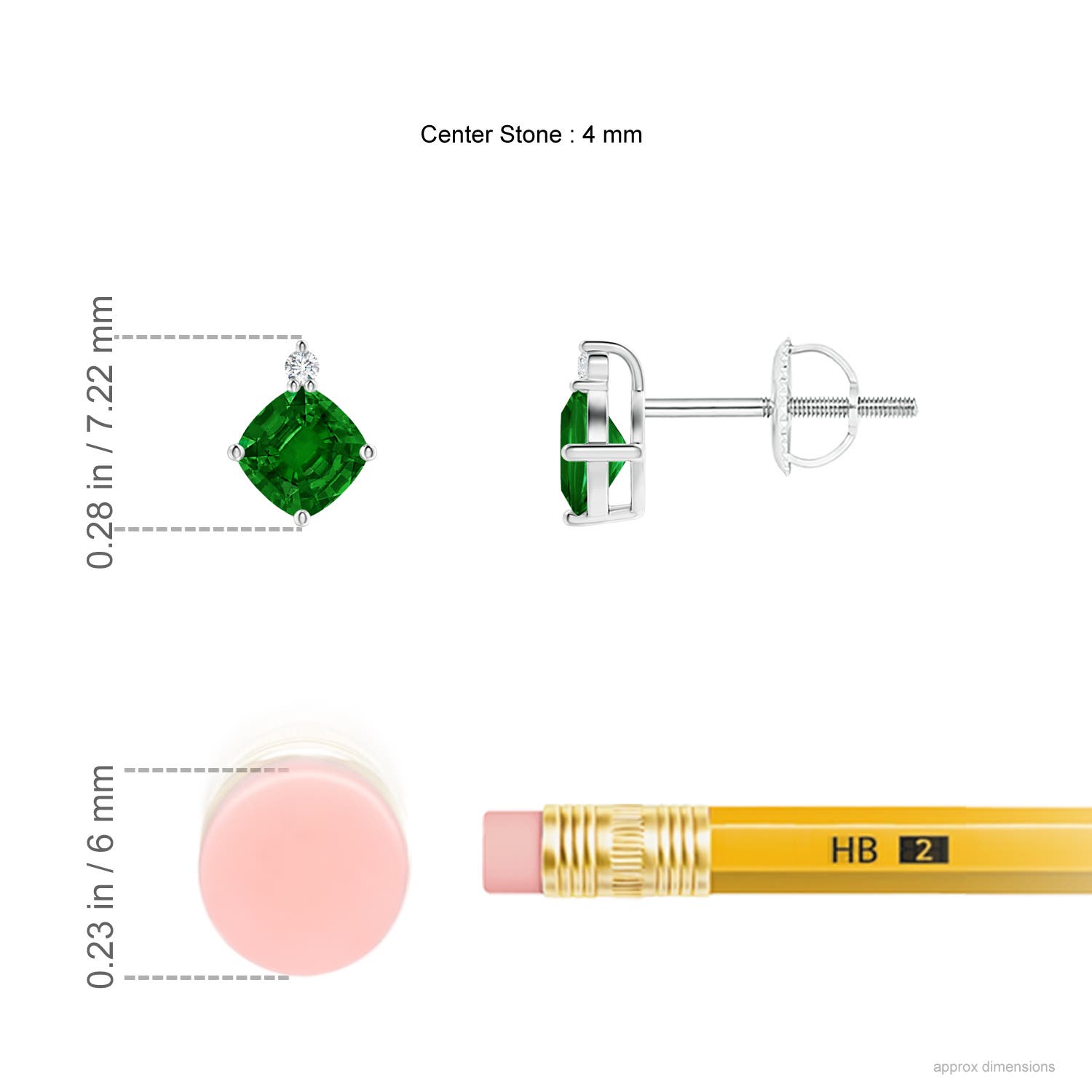 AAAA - Emerald / 0.52 CT / 14 KT White Gold