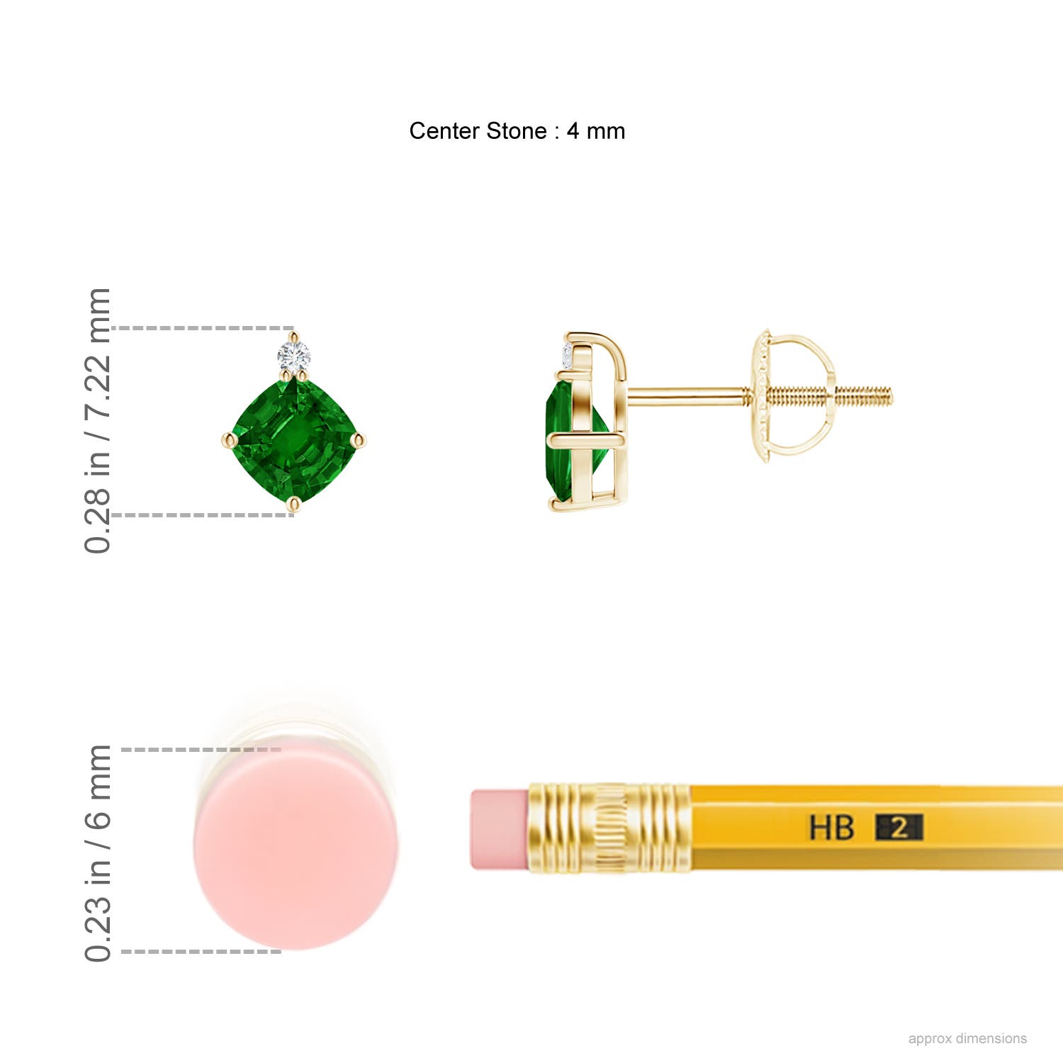 AAAA - Emerald / 0.52 CT / 14 KT Yellow Gold