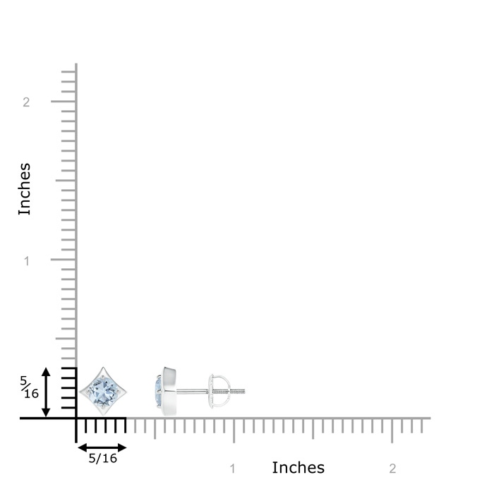 4mm A Kite-Framed Aquamarine Stud Earrings in White Gold product image