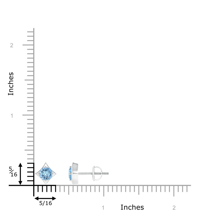 4mm AAAA Kite-Framed Aquamarine Stud Earrings in P950 Platinum product image