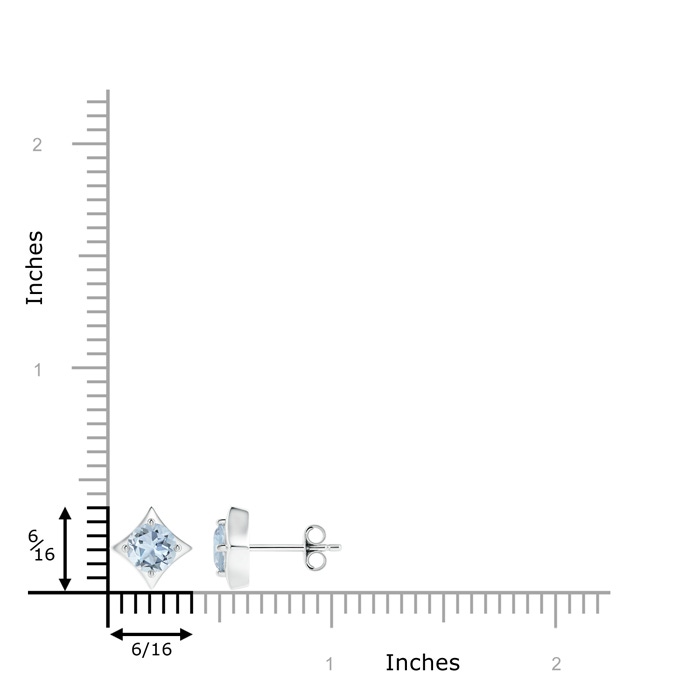 5mm A Kite-Framed Aquamarine Stud Earrings in S999 Silver product image
