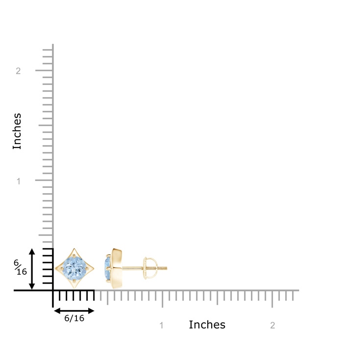 5mm AA Kite-Framed Aquamarine Stud Earrings in Yellow Gold product image