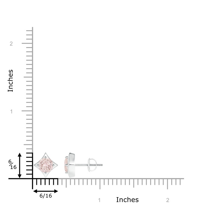 5mm A Kite Framed Prong Set Round Morganite Stud Earrings in White Gold product image