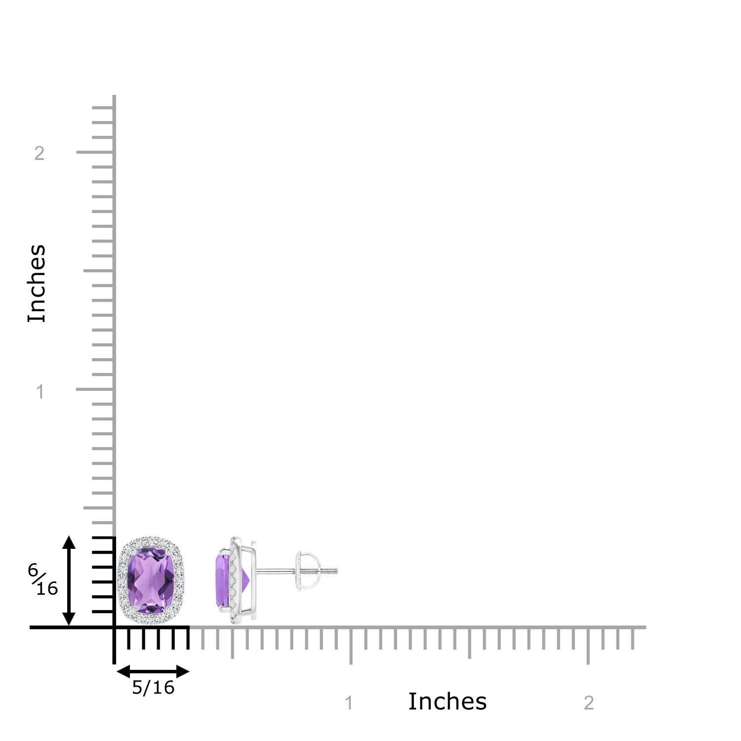 A - Amethyst / 1.64 CT / 14 KT White Gold