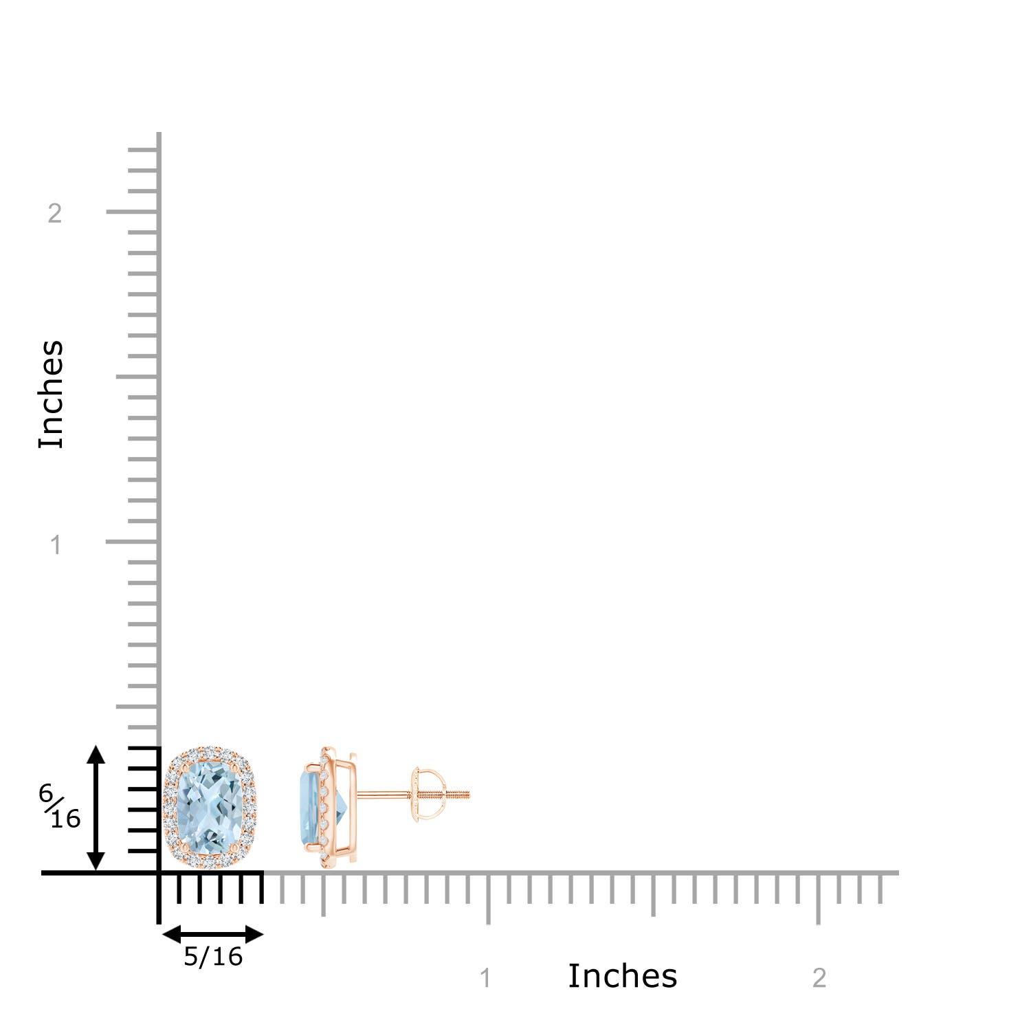 AA - Aquamarine / 2.04 CT / 14 KT Rose Gold