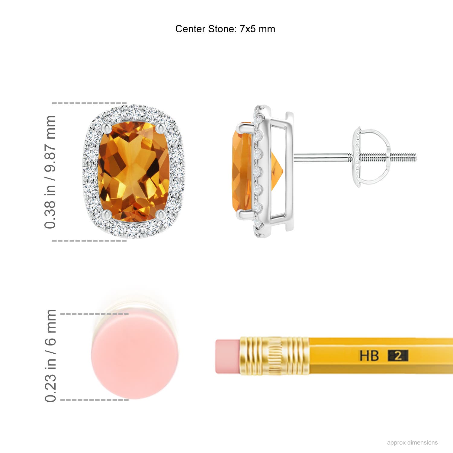 AA - Citrine / 1.84 CT / 14 KT White Gold