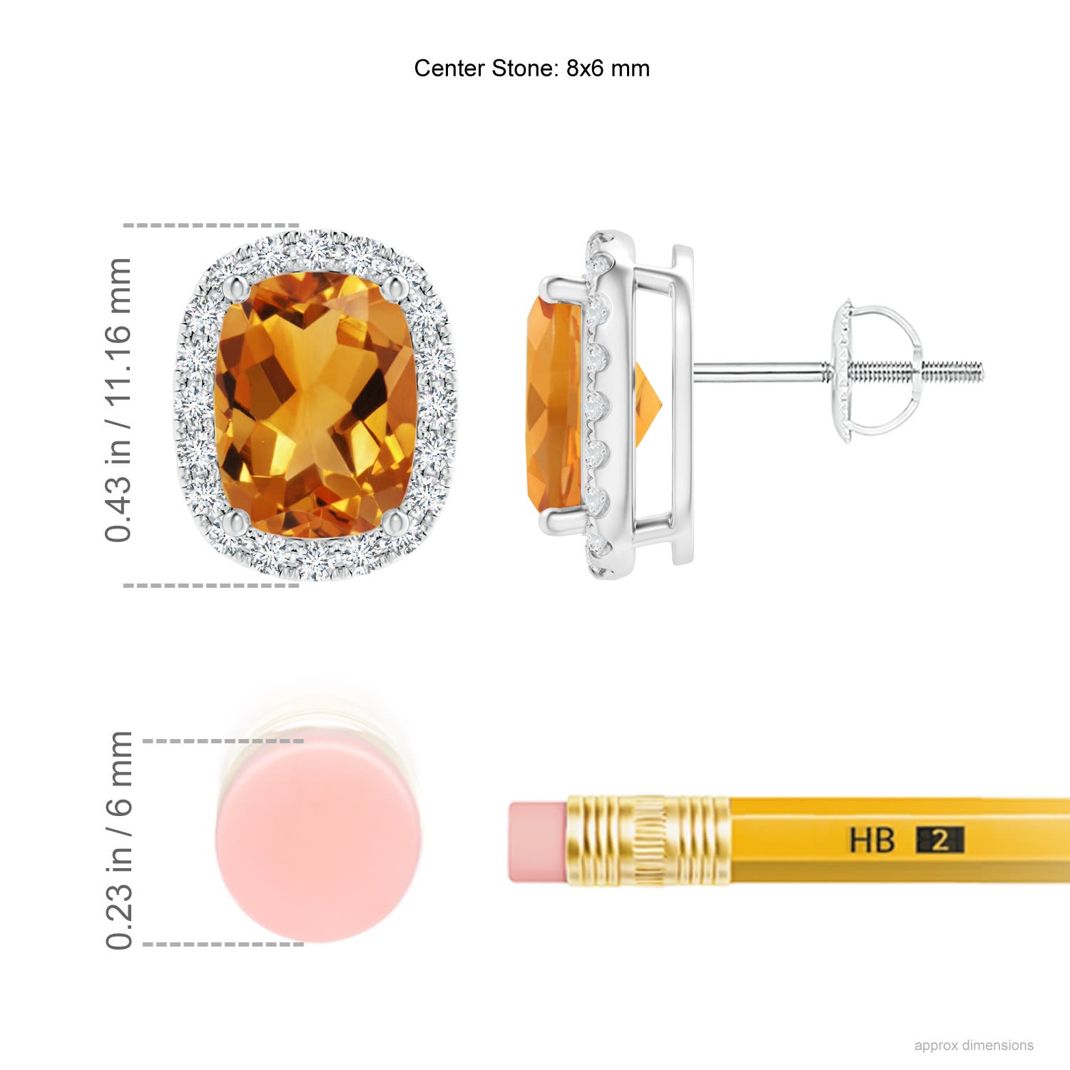 AA - Citrine / 3.02 CT / 14 KT White Gold