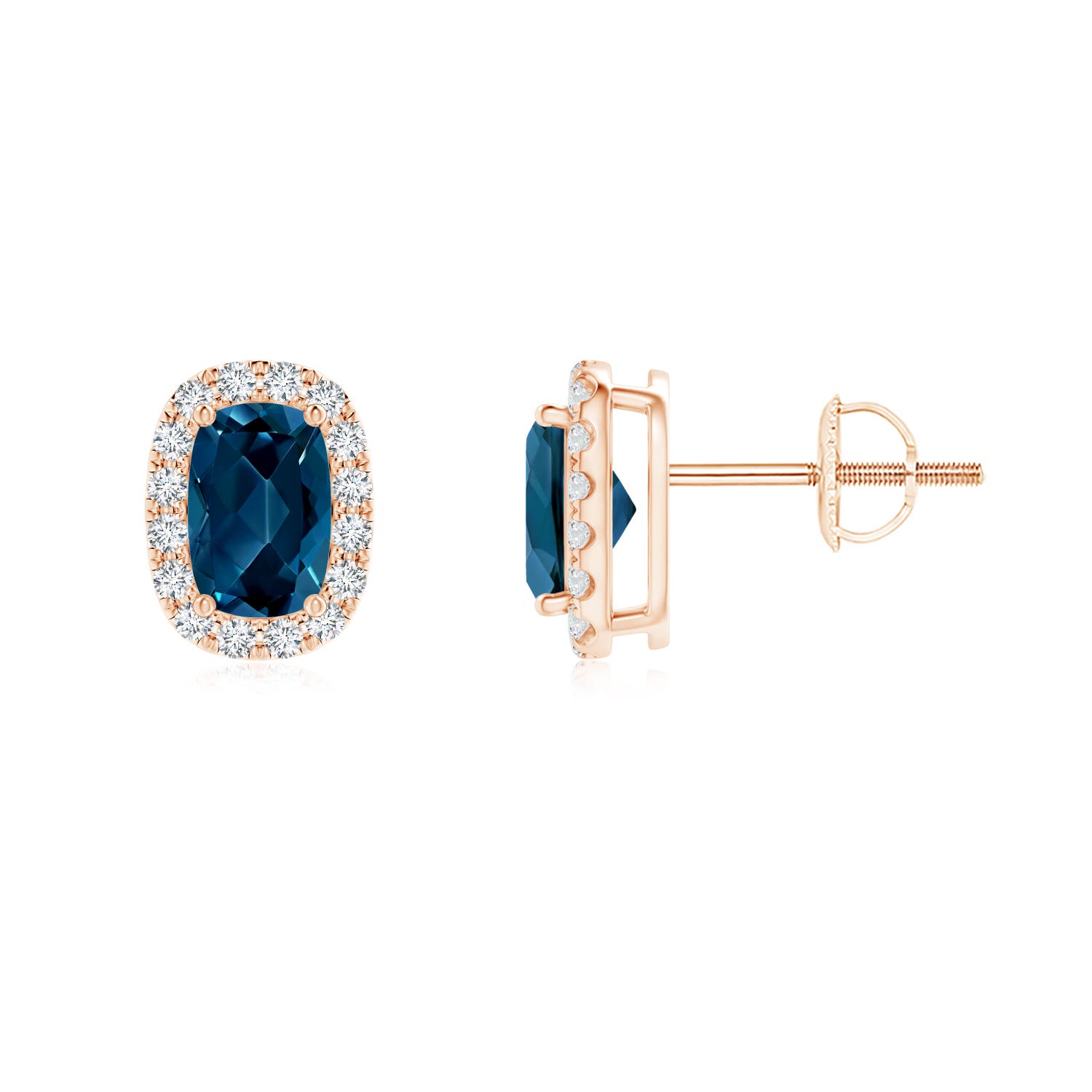 AAAA - London Blue Topaz / 1.19 CT / 14 KT Rose Gold