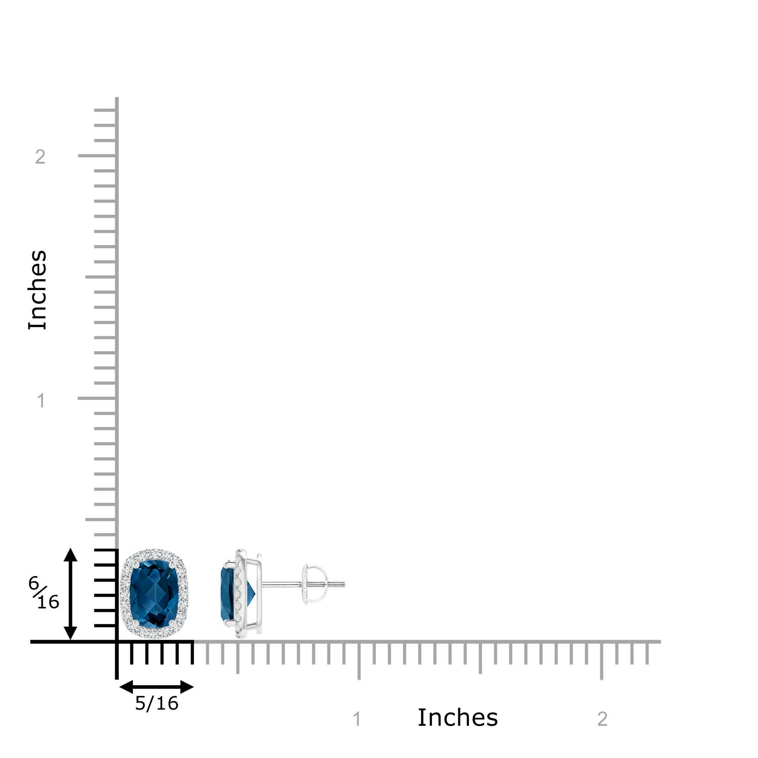 AAA - London Blue Topaz / 2.24 CT / 14 KT White Gold