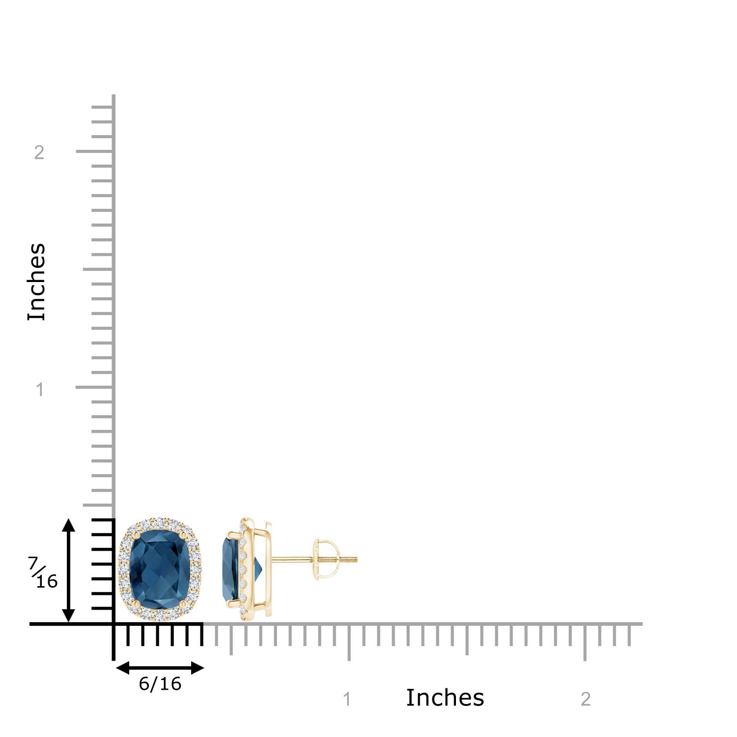 A - London Blue Topaz / 3.52 CT / 14 KT Yellow Gold