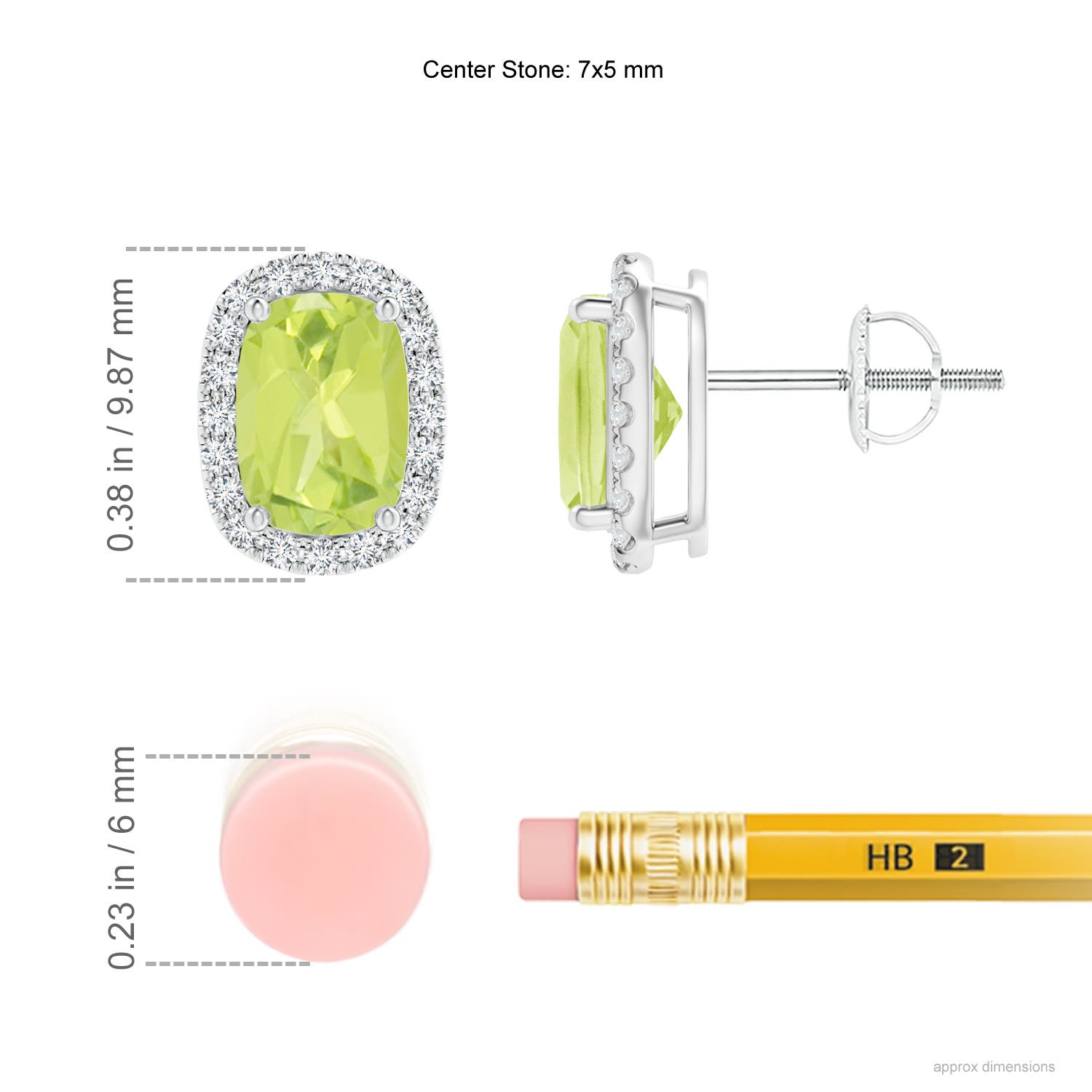 A - Peridot / 1.94 CT / 14 KT White Gold